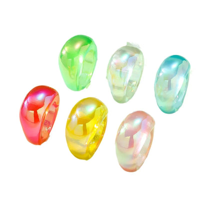 Wholesale Jewelry Sweet Solid Color Plastic Resin Rings