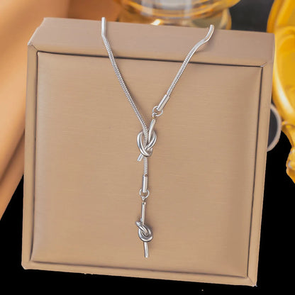 Wholesale Jewelry Sweet Solid Color Titanium Steel Plating Pendant Necklace