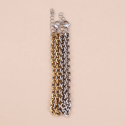 Wholesale Jewelry Thick Chain Splicing Stainless Steel Bracelet Gooddiy