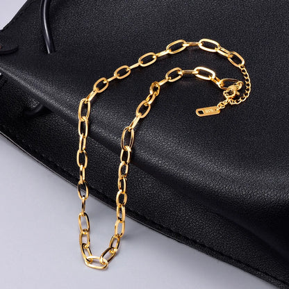 Wholesale Jewelry Thick Flat Chain Titanium Steel Necklace Gooddiy