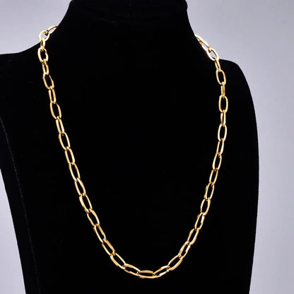 Wholesale Jewelry Thick Flat Chain Titanium Steel Necklace Gooddiy