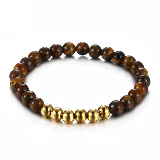 Korean Style New Tiger-eye Bracelet Wholesale Simple Women's Titanium Steel Bracelet Beads Ornament Factory Supply