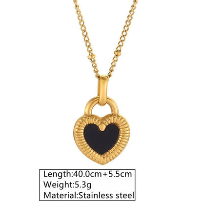 Wholesale Jewelry Tropical Simple Style Classic Style Heart Shape 304 Stainless Steel 18K Gold Plated Plating Jewelry Set