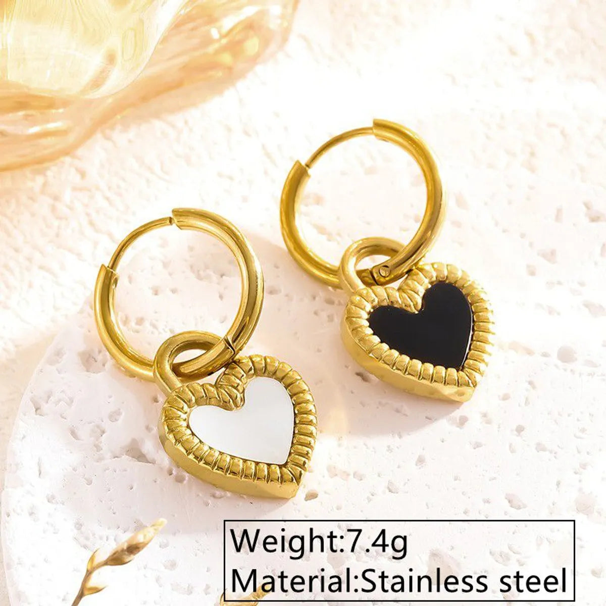 Wholesale Jewelry Tropical Simple Style Classic Style Heart Shape 304 Stainless Steel 18K Gold Plated Plating Jewelry Set