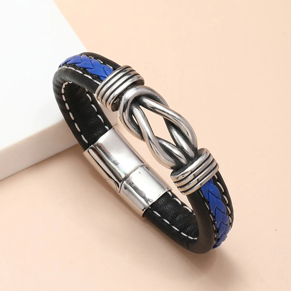 Wholesale Jewelry Two-Color Leather Magnet Buckle Bracelet Nihaojewelry