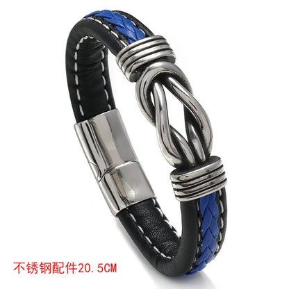 Wholesale Jewelry Two-Color Leather Magnet Buckle Bracelet Nihaojewelry