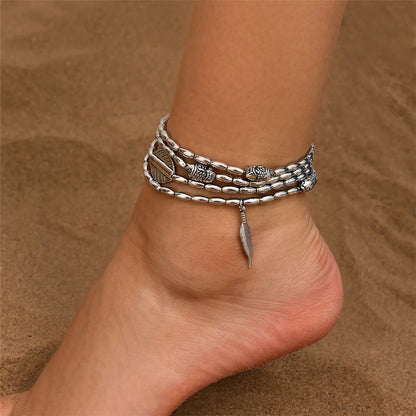 Wholesale Jewelry Vacation Beach Leaf CCB Alloy Anklet