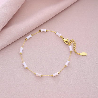 Wholesale Jewelry Vacation Beach Sweet Star Heart Shape 304 Stainless Steel 18K Gold Plated Plating Anklet