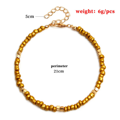 Wholesale Jewelry Vacation Color Block Bead Anklet