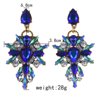 Wholesale Jewelry Vacation Flower Alloy Artificial Gemstones Plating Inlay Drop Earrings