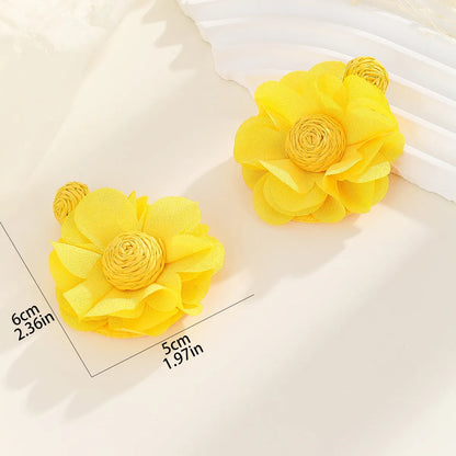 Wholesale Jewelry Vacation Flower Cloth Ear Studs