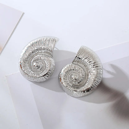 Wholesale Jewelry Vacation Marine Style Beach Conch Alloy Gold Plated Silver Plated Plating Ear Studs