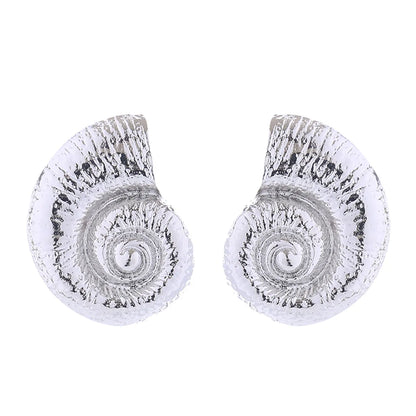 Wholesale Jewelry Vacation Marine Style Beach Conch Alloy Gold Plated Silver Plated Plating Ear Studs