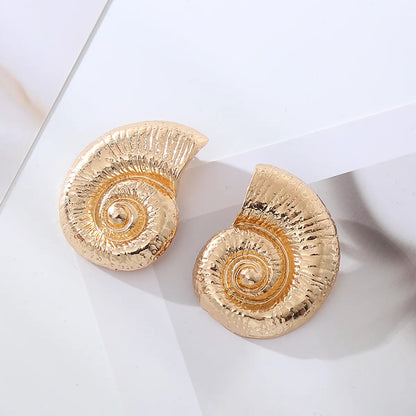 Wholesale Jewelry Vacation Marine Style Beach Conch Alloy Gold Plated Silver Plated Plating Ear Studs