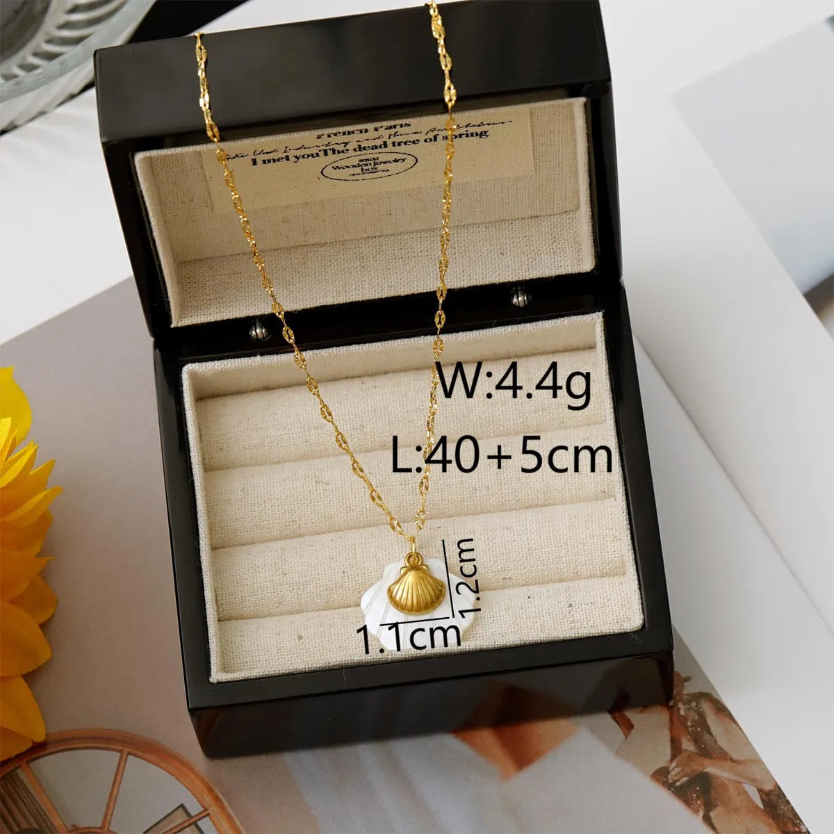 Wholesale Jewelry Vacation Marine Style Beach Tortoise Scallop Dolphin 304 Stainless Steel Shell 18K Gold Plated Pendant Necklace