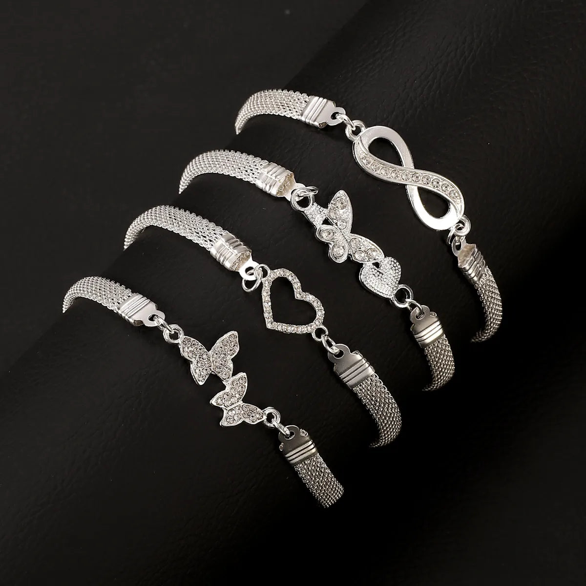 Wholesale Jewelry Vacation Marine Style Simple Style Infinity Heart Shape Butterfly Alloy Anklet