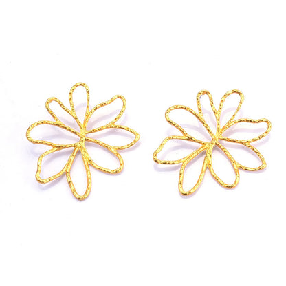 Wholesale Jewelry Vacation Simple Style Flower Metal Plating Drop Earrings