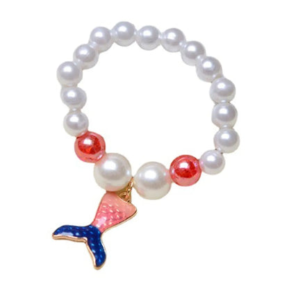 Wholesale Jewelry Vacation Starfish Mermaid Shell Imitation Pearl Alloy Charm Bracelets