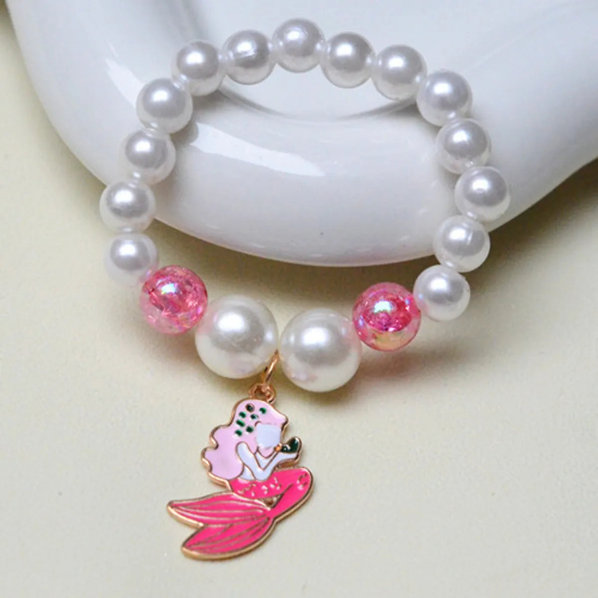 Wholesale Jewelry Vacation Starfish Mermaid Shell Imitation Pearl Alloy Charm Bracelets