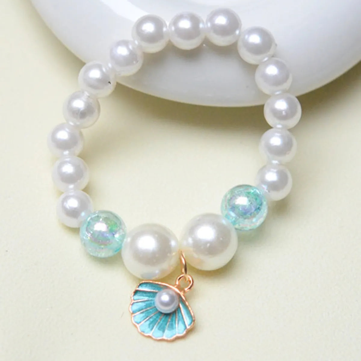 Wholesale Jewelry Vacation Starfish Mermaid Shell Imitation Pearl Alloy Charm Bracelets