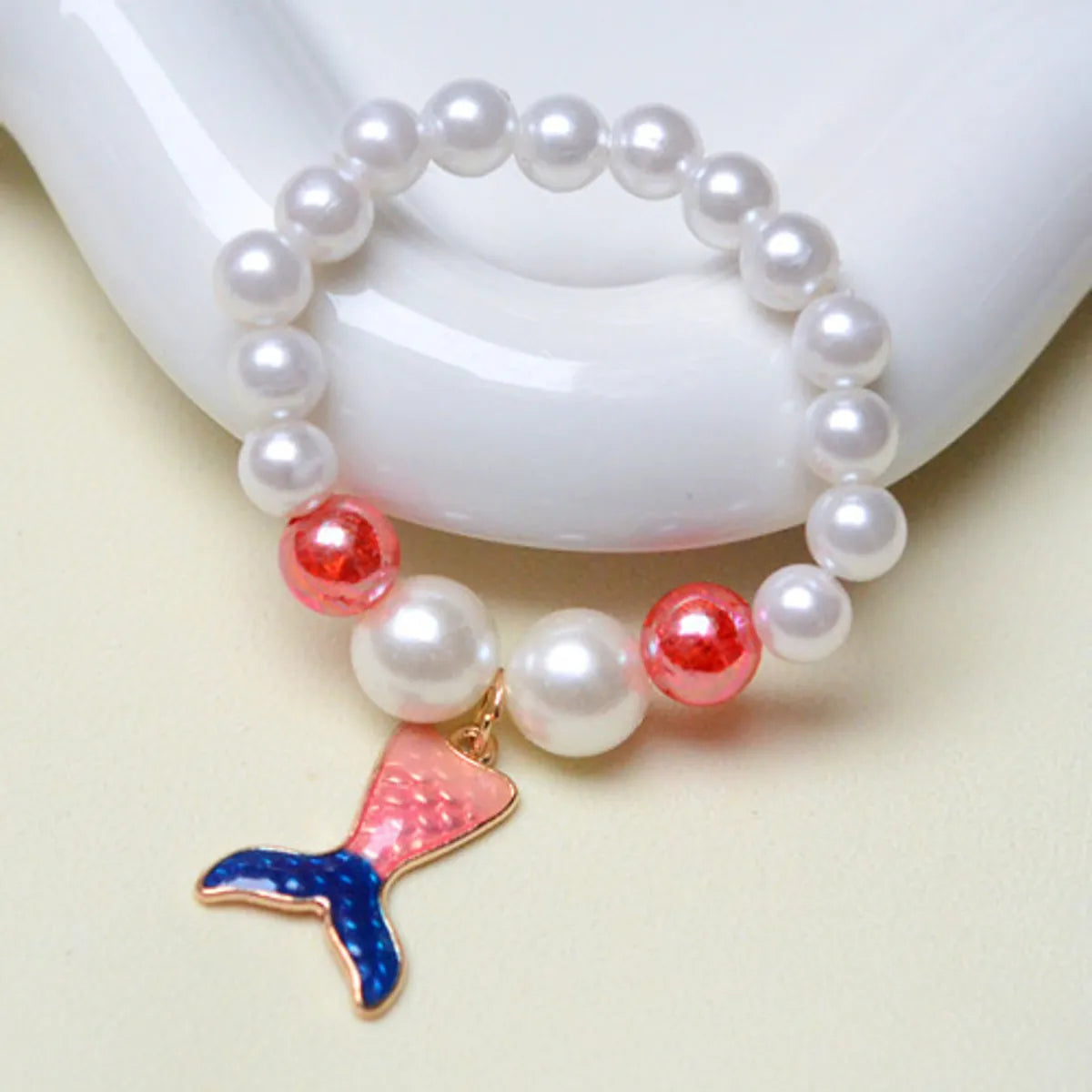 Wholesale Jewelry Vacation Starfish Mermaid Shell Imitation Pearl Alloy Charm Bracelets