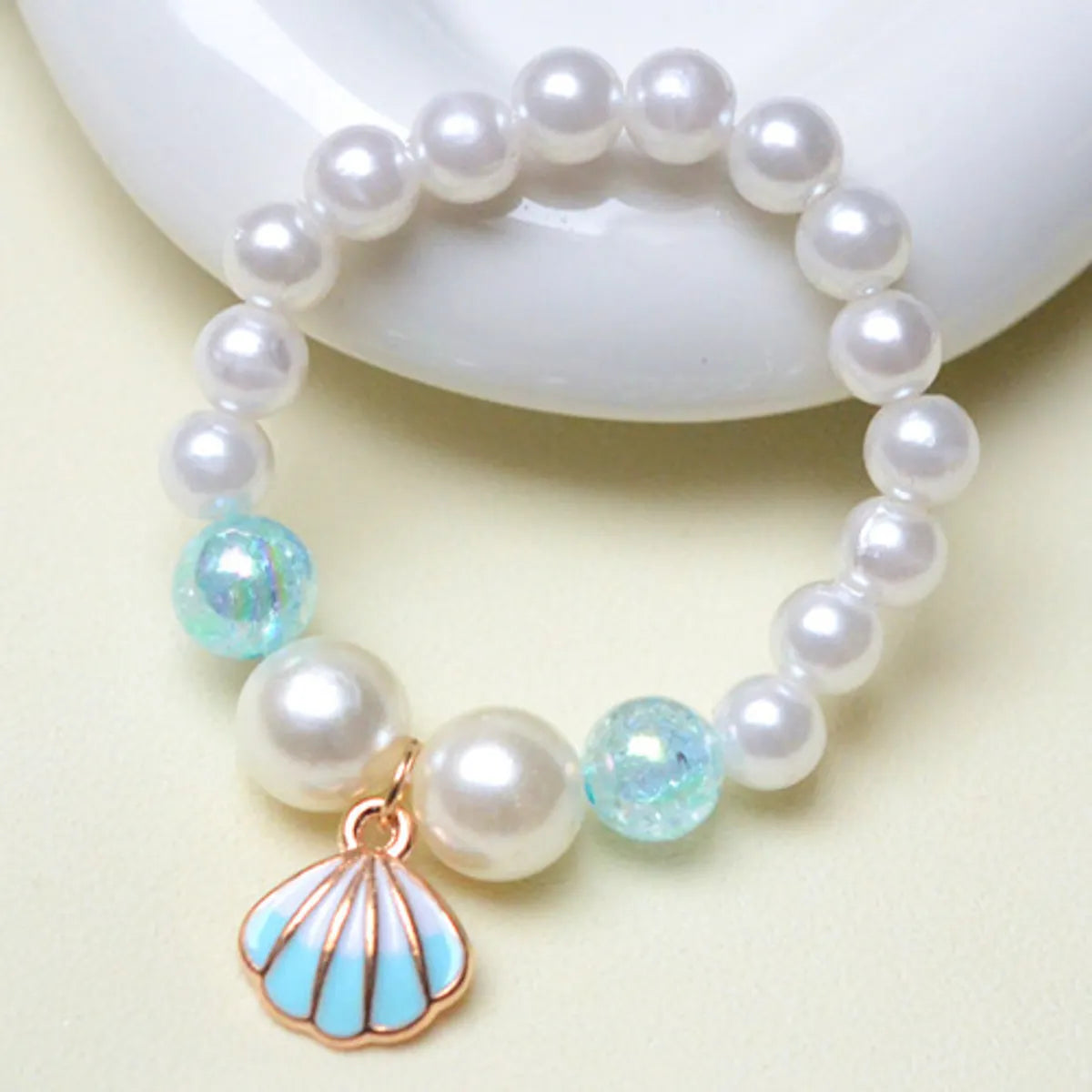 Wholesale Jewelry Vacation Starfish Mermaid Shell Imitation Pearl Alloy Charm Bracelets