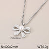 Wholesale Jewelry Vintage Style Bow Knot 304 Stainless Steel Shell 18K Gold Plated Earrings Necklace