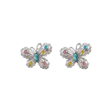 Wholesale Jewelry Vintage Style Butterfly Alloy Zircon Plating Inlay Ear Studs