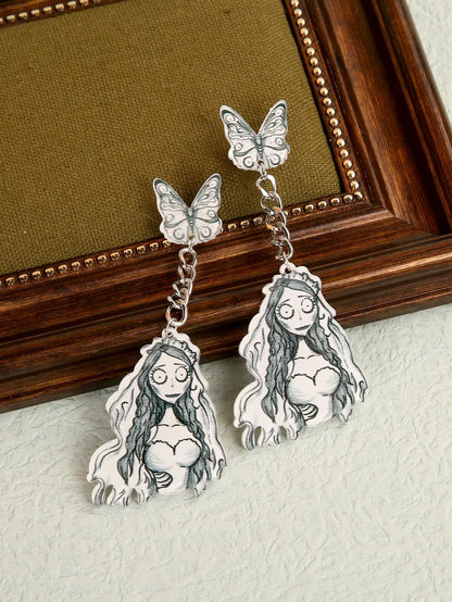 1 Pair Vintage Style Butterfly Arylic Drop Earrings