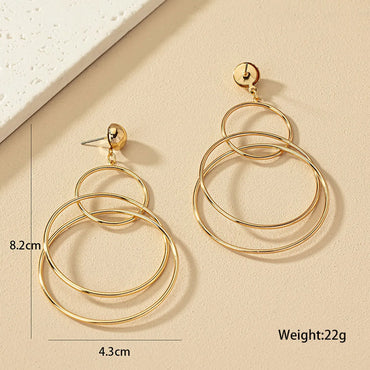 1 Pair Vintage Style Circle Solid Color Plating Metal Drop Earrings