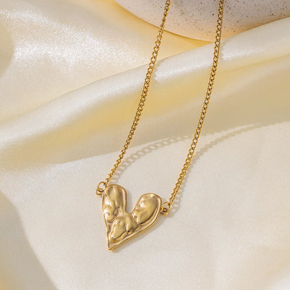 Wholesale Jewelry Vintage Style Classic Style Commute Heart Shape 304 Stainless Steel 18K Gold Plated Polishing Plating Rings Earrings Necklace