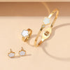 Wholesale Jewelry Vintage Style Flower 304 Stainless Steel Acrylic 18K Gold Plated Jewelry Set