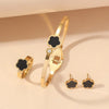 Wholesale Jewelry Vintage Style Flower 304 Stainless Steel Acrylic 18K Gold Plated Jewelry Set