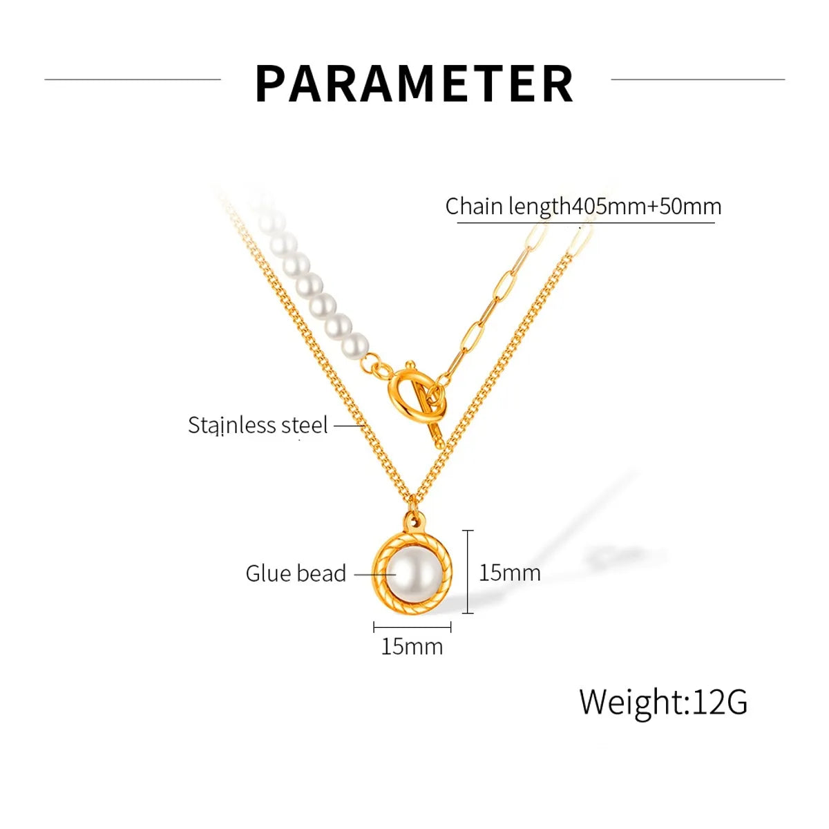 Wholesale Jewelry Vintage Style Geometric 304 Stainless Steel Toggle Plating Pendant Necklace