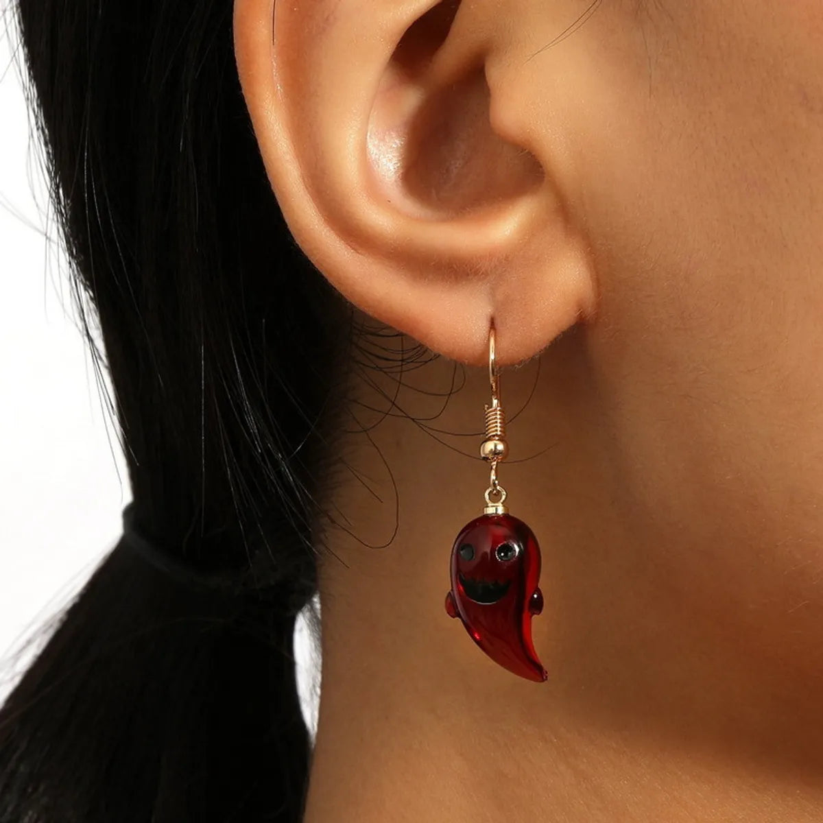 1 Pair Vintage Style Ghost Plating Resin Drop Earrings