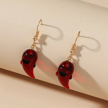 1 Pair Vintage Style Ghost Plating Resin Drop Earrings