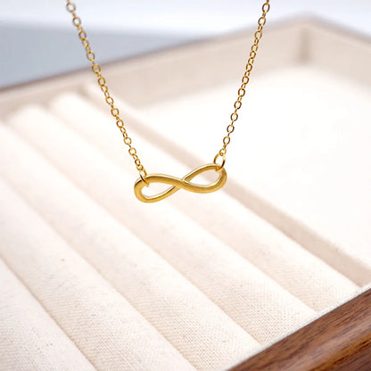 Wholesale Jewelry Vintage Style Handmade Simple Style Infinity 304 Stainless Steel Gold Plated Hollow Out Necklace