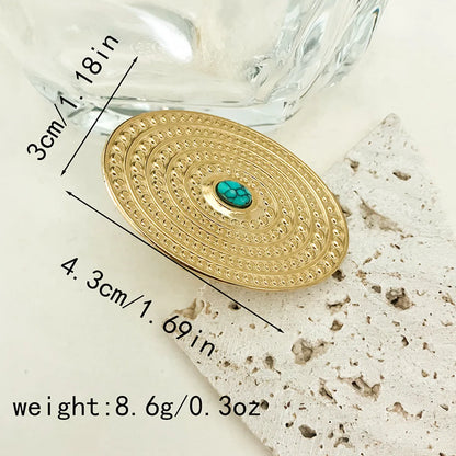 Wholesale Jewelry Vintage Style Preppy Style Streetwear Moon Heart Shape Shell 304 Stainless Steel Turquoise Zircon 14K Gold Plated Plating Hollow Out Inlay Open Rings