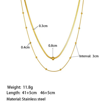 Wholesale Jewelry Vintage Style Simple Style Commute Geometric 304 Stainless Steel 18K Gold Plated Layered Polishing Plating Bracelets Anklet Necklace