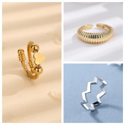 Wholesale Jewelry Vintage Style Simple Style Roman Numeral 304 Stainless Steel Acrylic 18K Gold Plated Plating Inlay Rings