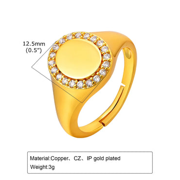 Wholesale Jewelry Vintage Style Simple Style Round 201 Stainless Steel Zircon Inlay Open Rings