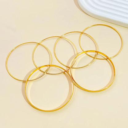 Wholesale Jewelry Vintage Style Simple Style Solid Color Alloy 14k Gold Plated Plating Bangle