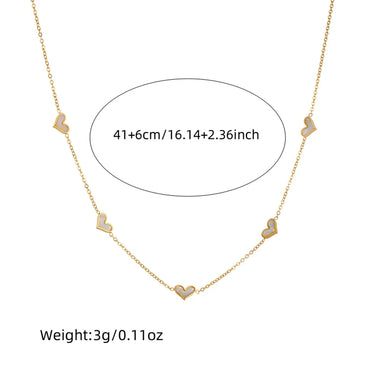 Wholesale Jewelry Vintage Style Sweet Heart Shape 304 Stainless Steel Shell 18K Gold Plated Inlay Jewelry Set