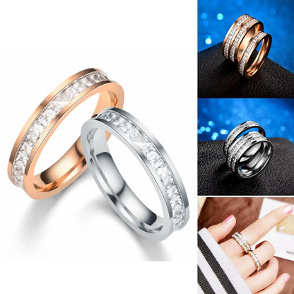 Wholesale Korean Geometric Square Zircon Titanium Steel Ring Gooddiy