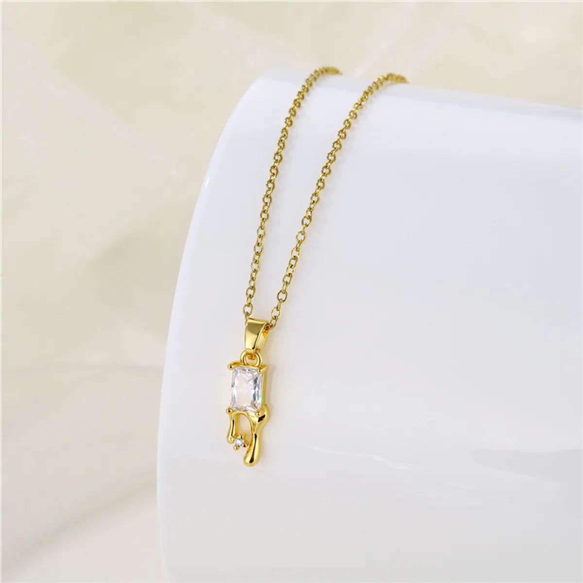 Wholesale Korean Style Christmas Tree Heart Shape Flower Stainless Steel Titanium Steel 18k Gold Plated Gold Plated Zircon Pendant Necklace