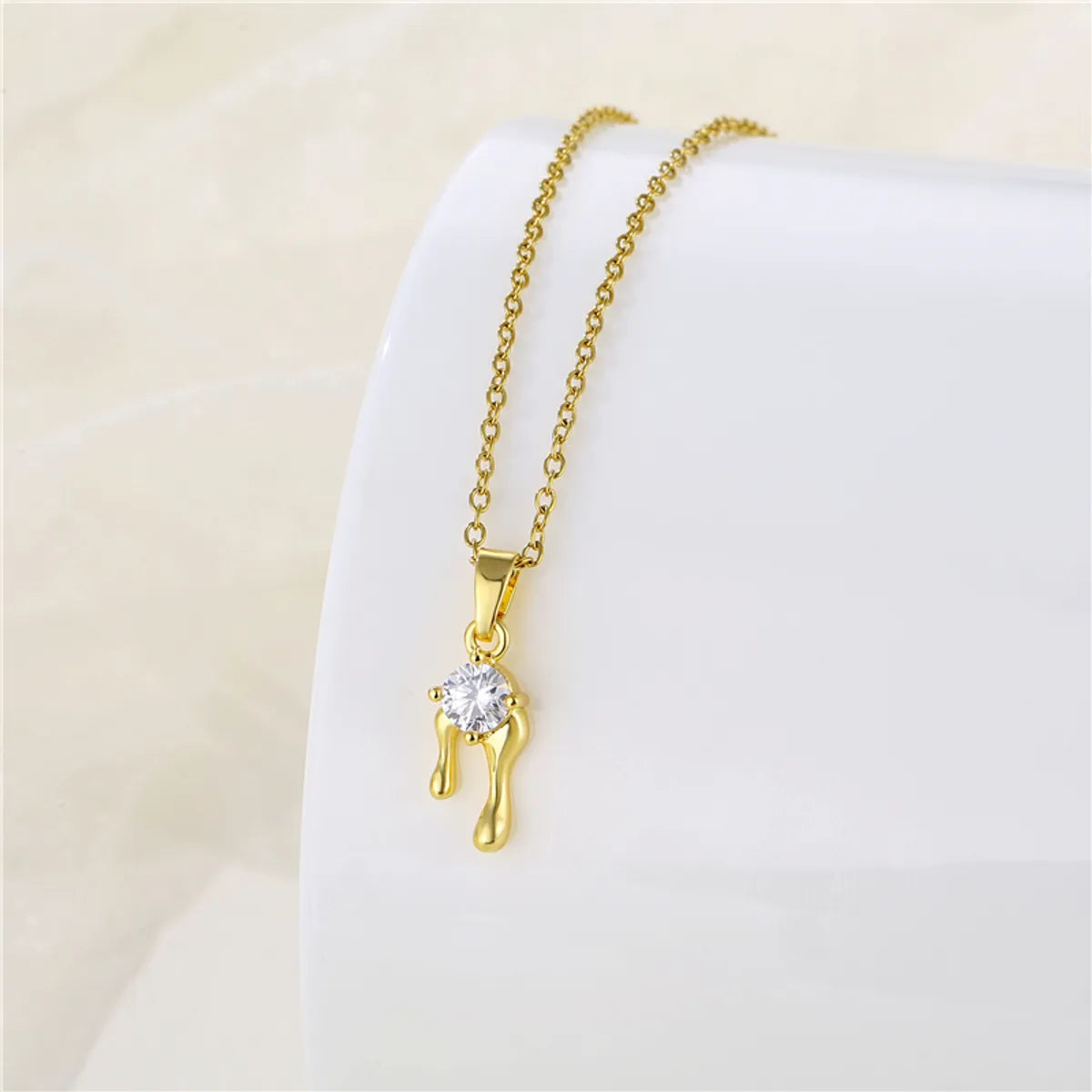 Wholesale Korean Style Christmas Tree Heart Shape Flower Stainless Steel Titanium Steel 18k Gold Plated Gold Plated Zircon Pendant Necklace