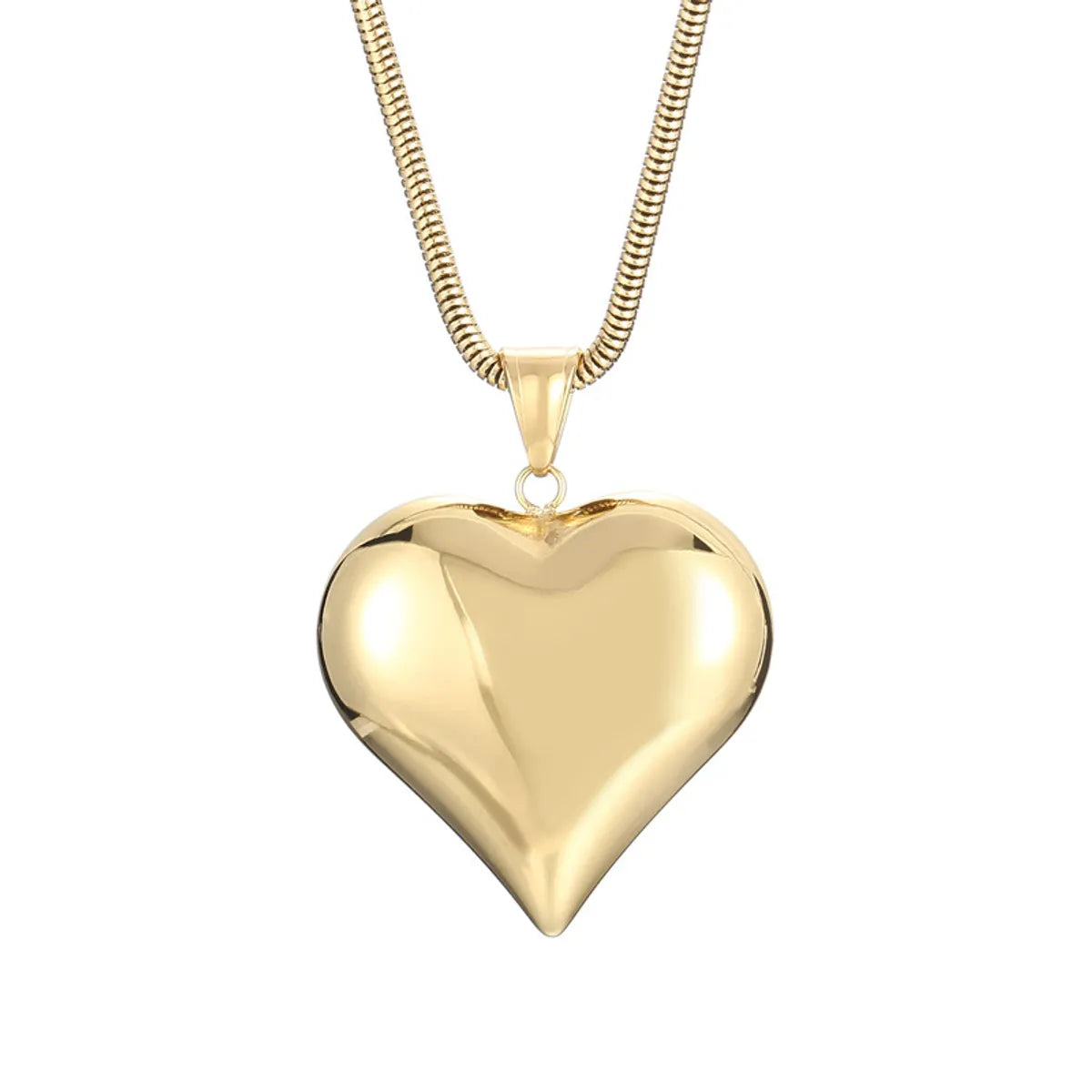 Wholesale Jewelry Korean Style Heart Shape Titanium Steel 18K Gold Plated Plating Pendant Necklace