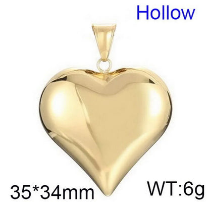 Wholesale Jewelry Korean Style Heart Shape Titanium Steel 18K Gold Plated Plating Pendant Necklace