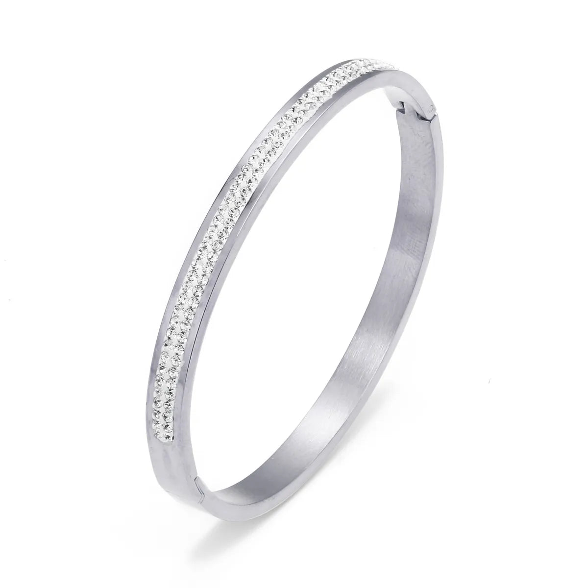 Wholesale Lady Circle Stainless Steel Zircon Bangle