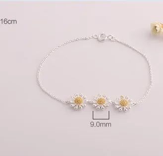 Wholesale Lady Modern Style Sweet Daisy Copper Plating Silver Plated Bracelets